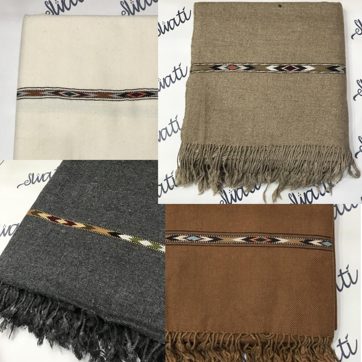 Lot wool swati Shawl with Gray color with attractive pattern