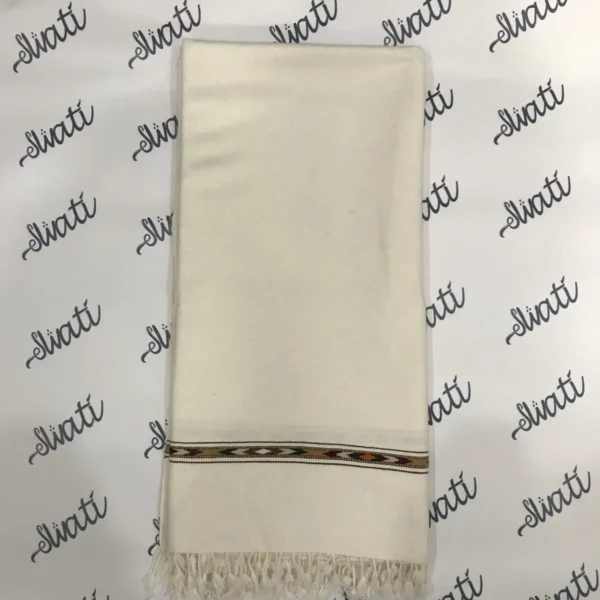 Swati Shawl for mens Lot Wool Off White
