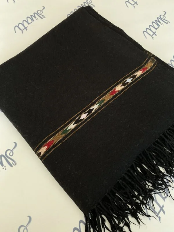 Lot wool Black Swati Shawl for men pure woolen