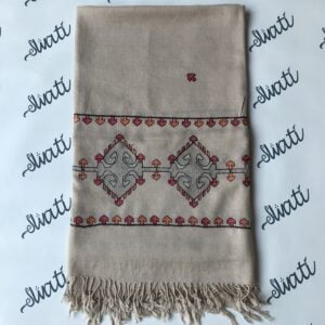 Swati Woolen Shawl with Light Color For Winter