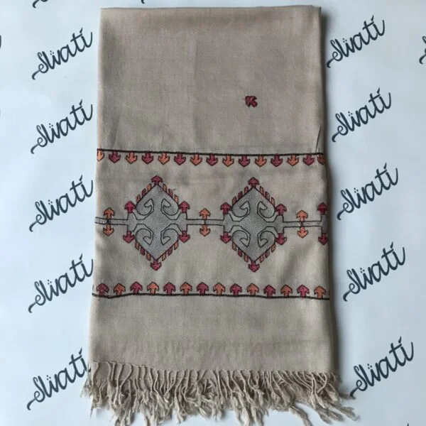 Swati Woolen Shawl with Light Color For Winter