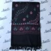 Black Woolen Shawl Hand embroided with Pinkish Color