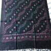 Black Woolen Shawl Hand embroided with Pinkish Color