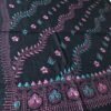 Black Woolen Shawl Hand embroided with Pinkish Color