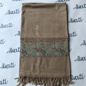 Swati Woolen Shawl with Feroza color embroidery