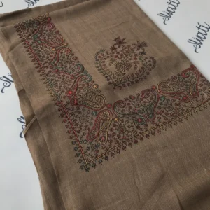 Pashmina Women Shawl Brown Color Hand embroidered