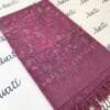 Dark pink women woolen shawl with sui kaam