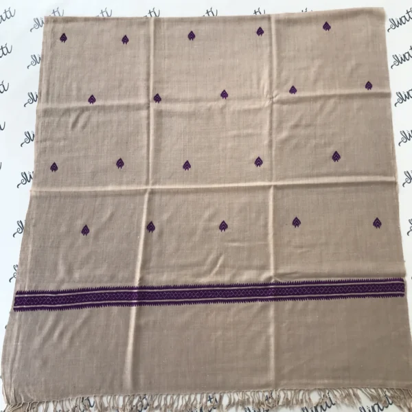 Swati Women Shawl with Purple Swati Embriodery