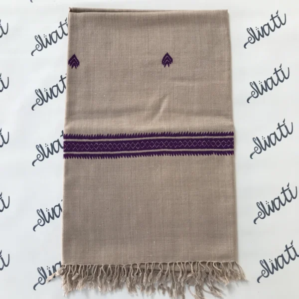 Swati Women Shawl with Purple Swati Embriodery