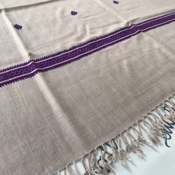 Swati Women Shawl with Purple Swati Embriodery