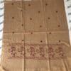 Women woolen shawl cream color with mehroon machine embroidery