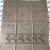 Woolen shawl for women with attractive green and camel color machine embroidery