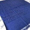 Woolen women shawl dark sky blue for winter hand embroidered