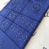 Woolen women shawl dark sky blue for winter hand embroidered
