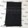 Black women woolen shawl with white cross stitch hand embroidery