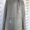 Multi-color swati embroidery on gray woolen shawl