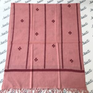 Pink shawl with attractive swati hand embroidery