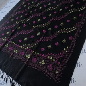 Women Swati Embroidery with printed design woolen shawl