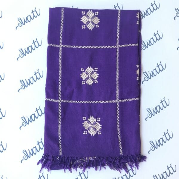 Women woolen purple shawl with swati hand embroidery