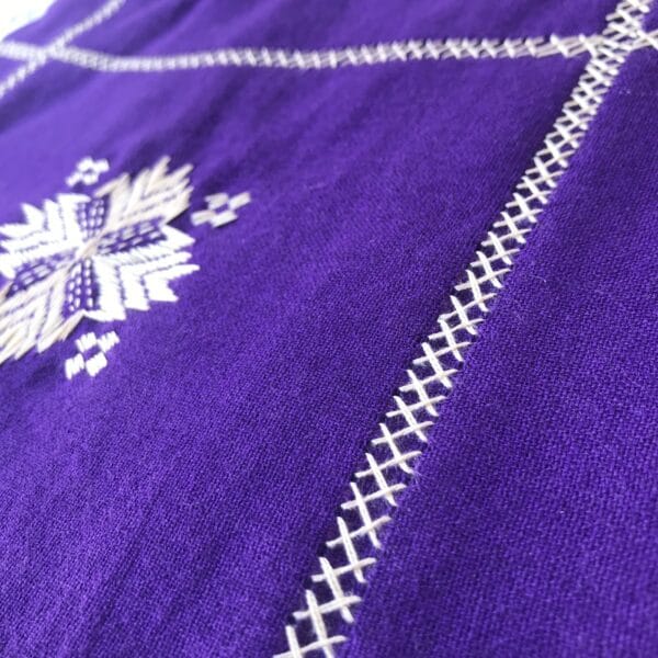 Women woolen purple shawl with swati hand embroidery