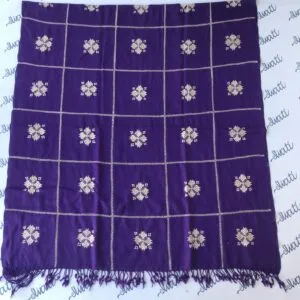 Women woolen purple shawl with swati hand embroidery