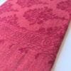 Woolen carrot-pink color women shawl with full jaal embroidery