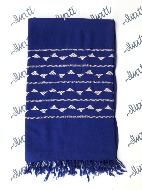 Attractive blue women shawl with light color hand embroidery