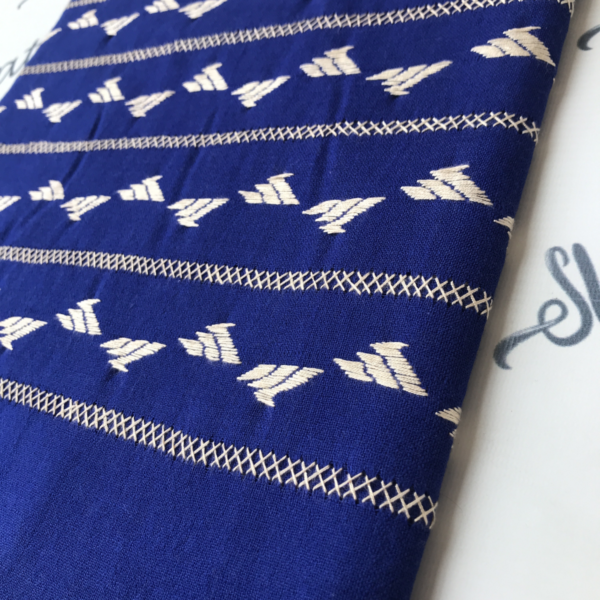 Attractive blue women shawl with light color hand embroidery