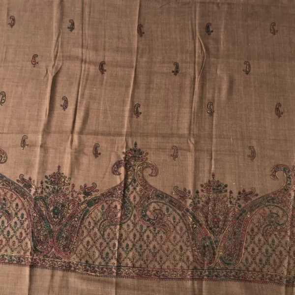 Brown Pashmina Shawl for women with hand embroidery
