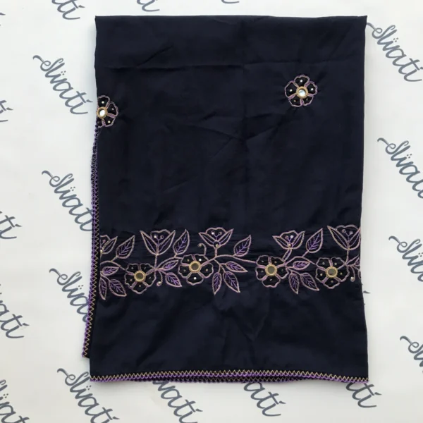 Attractive Summer Shawl for Women dark blue hand embroidered