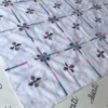 Hand embroidered White Summer Shawl with multi color embroidery