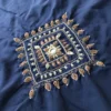 Summer Shawl hand embroidered dark blue for women
