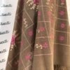 Brown Hand embroidered Woolen Shawl