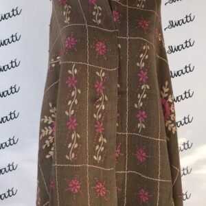 Brown Hand embroidered Woolen Shawl