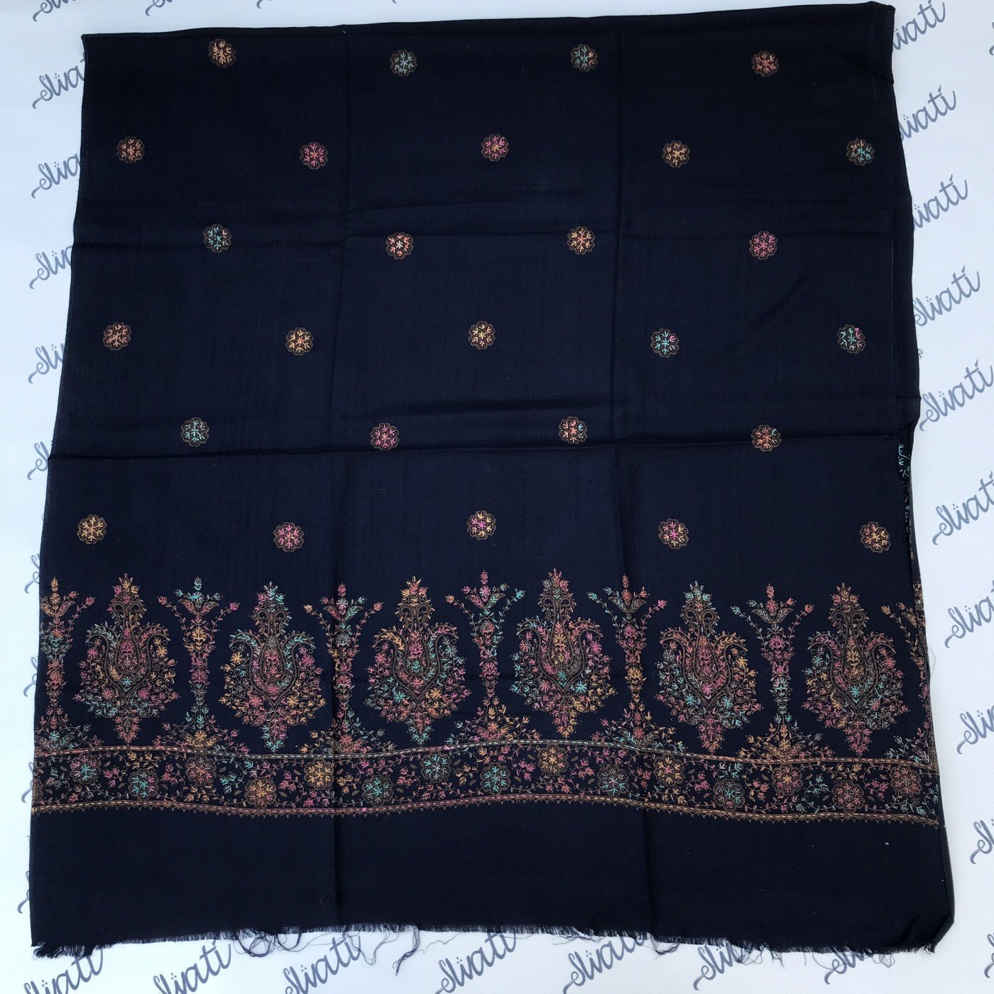 dark blue pashmina shawl