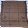 Dark brown pashmina shawl for women with full border printed and sui kaam