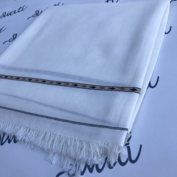 96 Wool Soft and Lightweigth Mens Swati Shawl - Off white