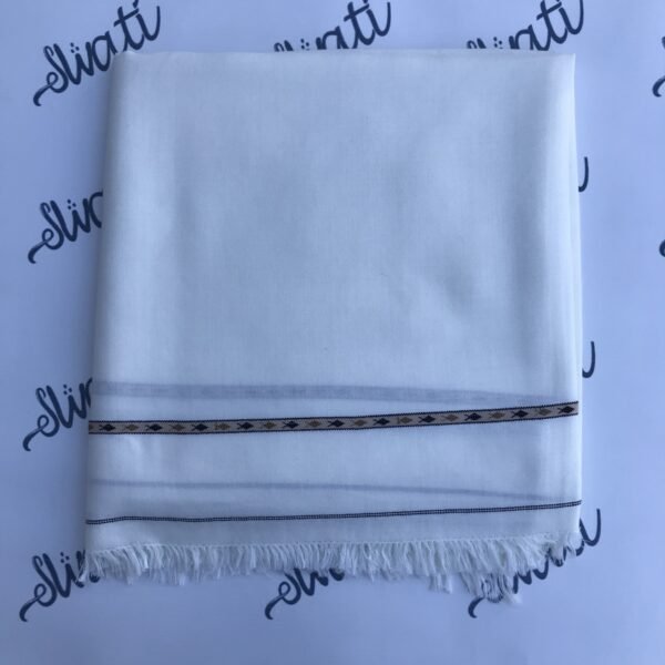 96 Wool Soft and Lightweigth Mens Swati Shawl - Off white