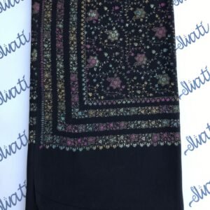 Black Pashmina Shawl with full embroidery for women