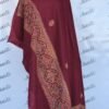 Maroon Pashmina Shawl with elegant hand embroidery