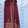 Maroon Pashmina Shawl with elegant hand embroidery