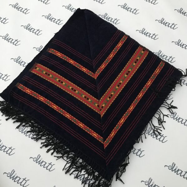 Traditional Velvet Shawl for Men – Dark Blue