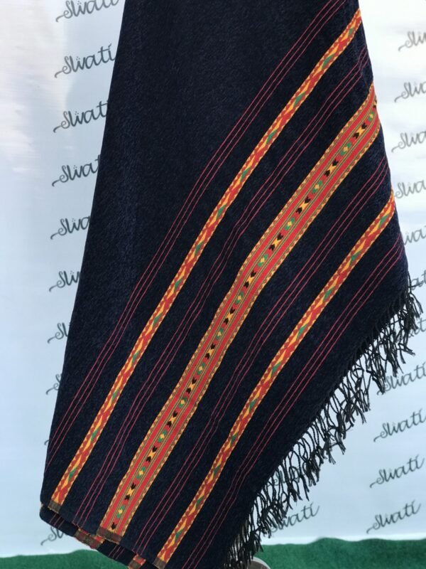 Traditional Velvet Shawl for Men – Dark Blue