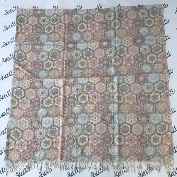 Attractive Printed brown Woolen Shawl