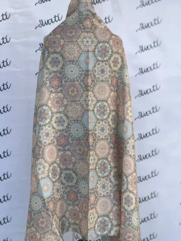 Attractive Printed brown Woolen Shawl