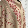 Attractive Woolen Shawl with Taar Kashi and maroon color Hand embroidery