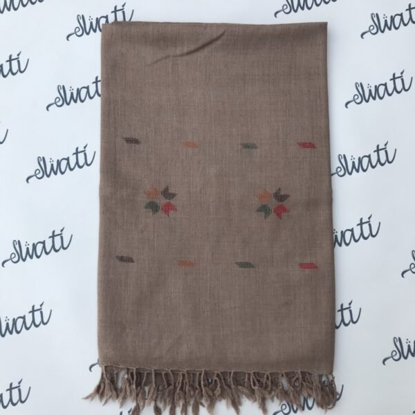Brown Women Woolen Khadai Shawl