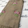 Brown Women Woolen Shawl with traditional colorful hand embroidery
