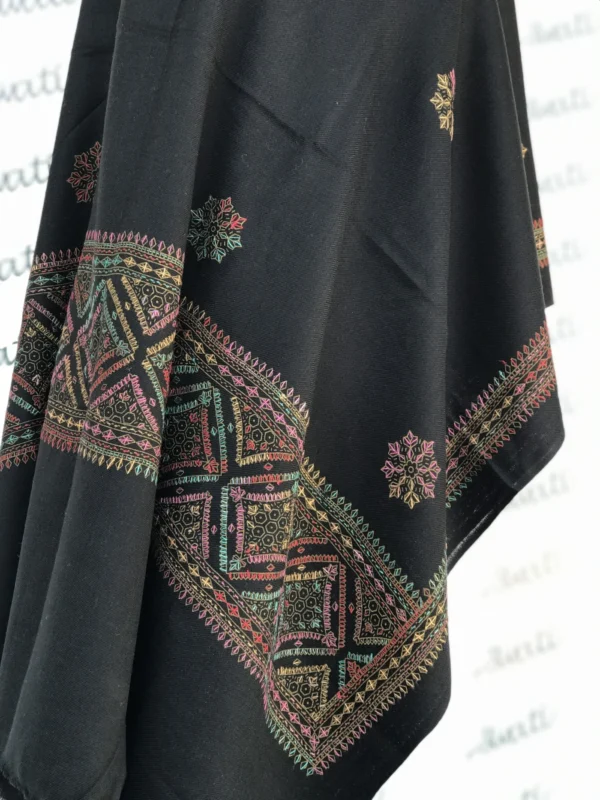 Full Border Black Pashmina Shawl for Women soft and attractive