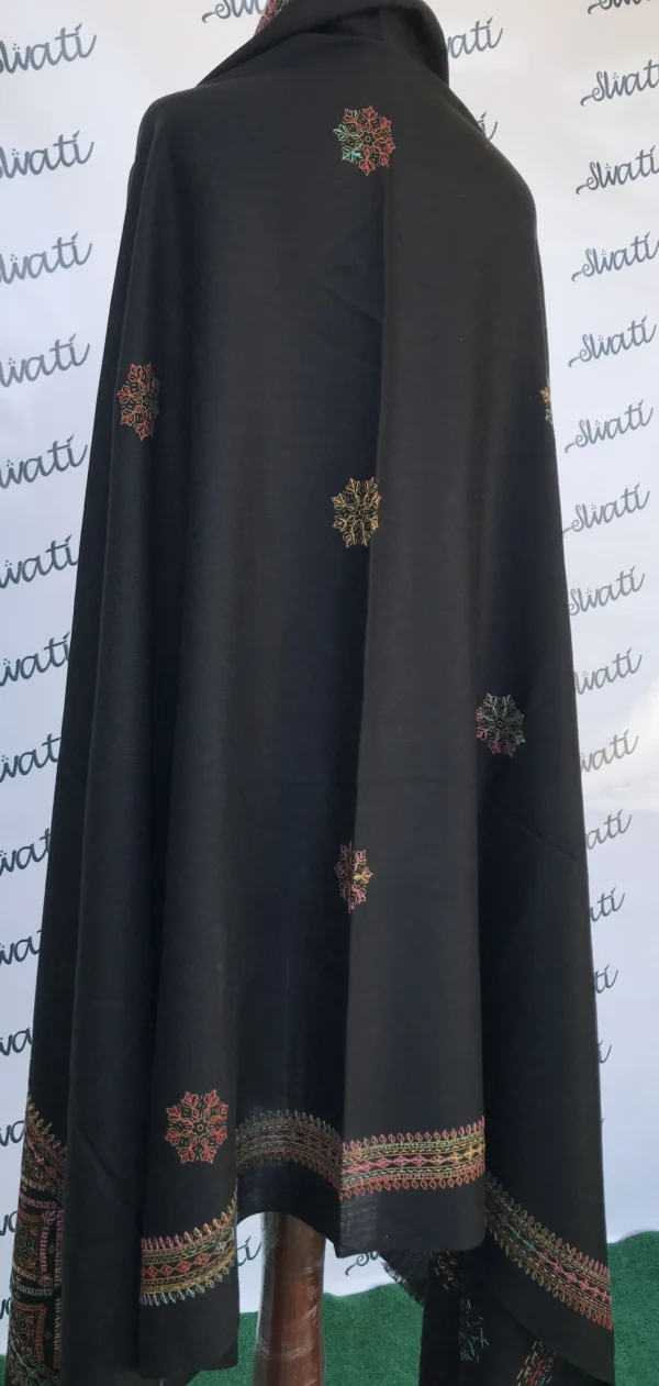 Full Border Black Pashmina Shawl for Women soft and attractive